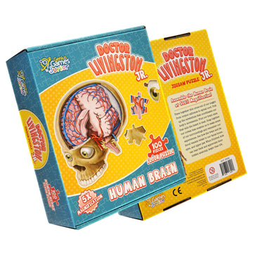 Human Brain Floor Puzzle - Doctor Livingston Jr Anatomy Model - 100 Piece Jigsaw Puzzle - Kids Puzzle And Stem Game About Brain - Medically Accurate Science Toys For Kids, Toddlers, Teens