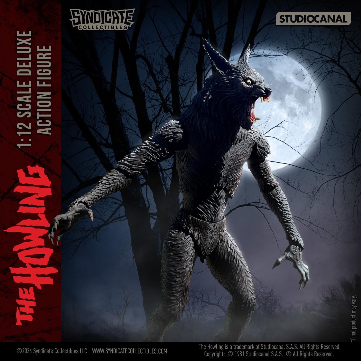 Toynk 1:12 Scale Werewolf Action Figure - 38 Points of Articulation, Multi-colored, Model 76902, Plastic Material