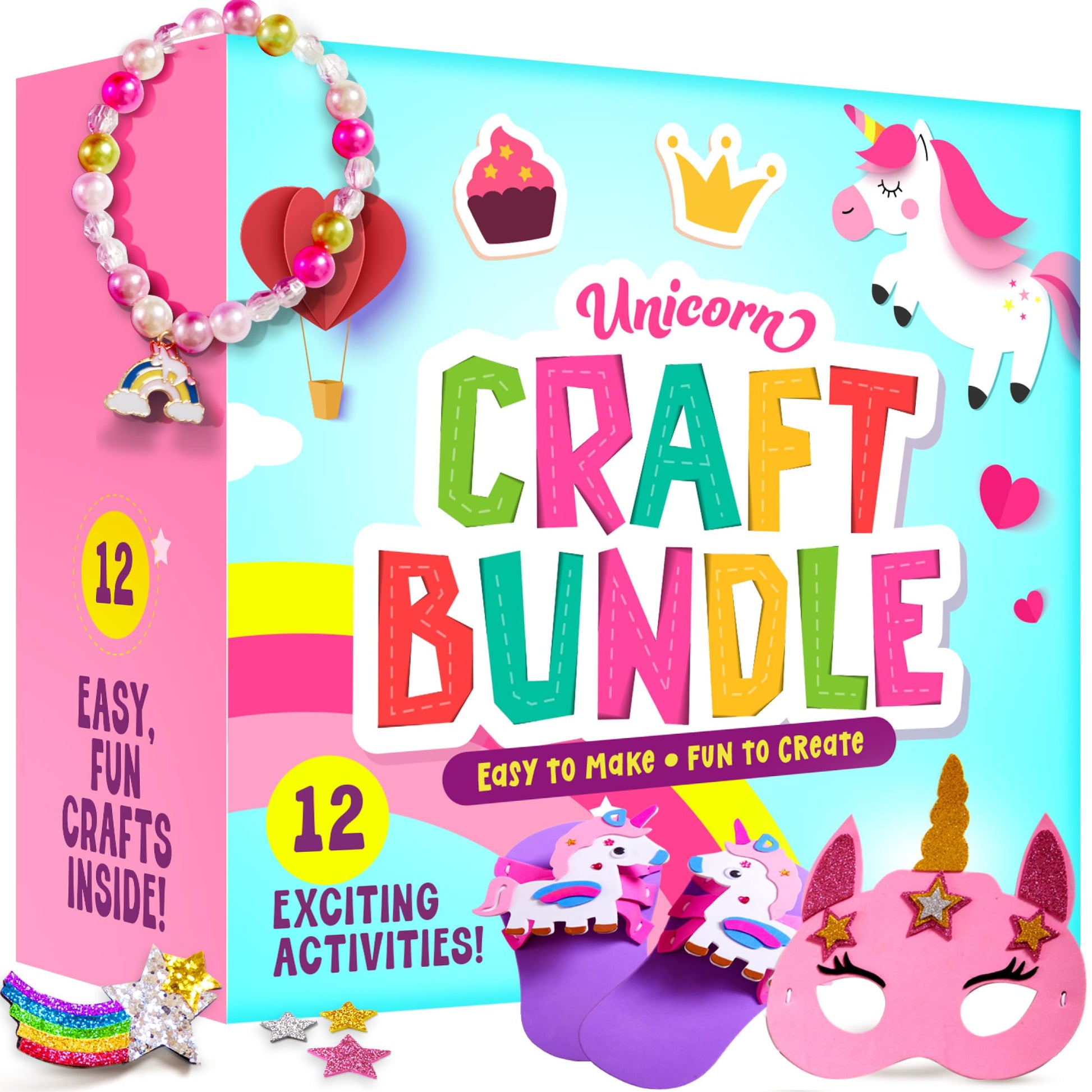 Unicorn Craft Kit for Girls - 12 Projects - Gifts for 5 Year Old Girl - Arts and Crafts for Kids 4-8 - Toys for Ages 5-7 - 4 5 6