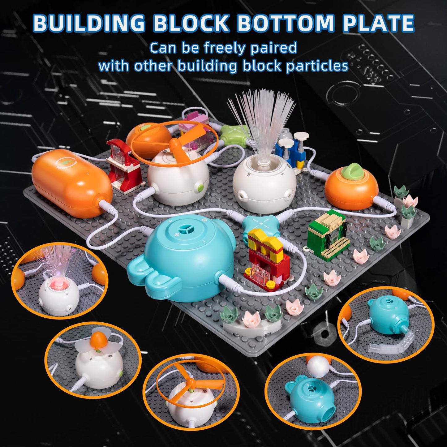 Risuntoy Circuit Kits For Kids Age 3-12,25Pcs Circuit Blocks Board,Diy Electronics Exploration Kit With 64 Projects,Science Kits For Boys Girls, Full Color Project Manual,Stem Educational Toys