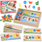 Atoylink Wooden Spell Learning Toys For 2 3 4 5 Year Old Kids Match Letter Spelling Game Board & Letters & Box, Cvc Word Builder