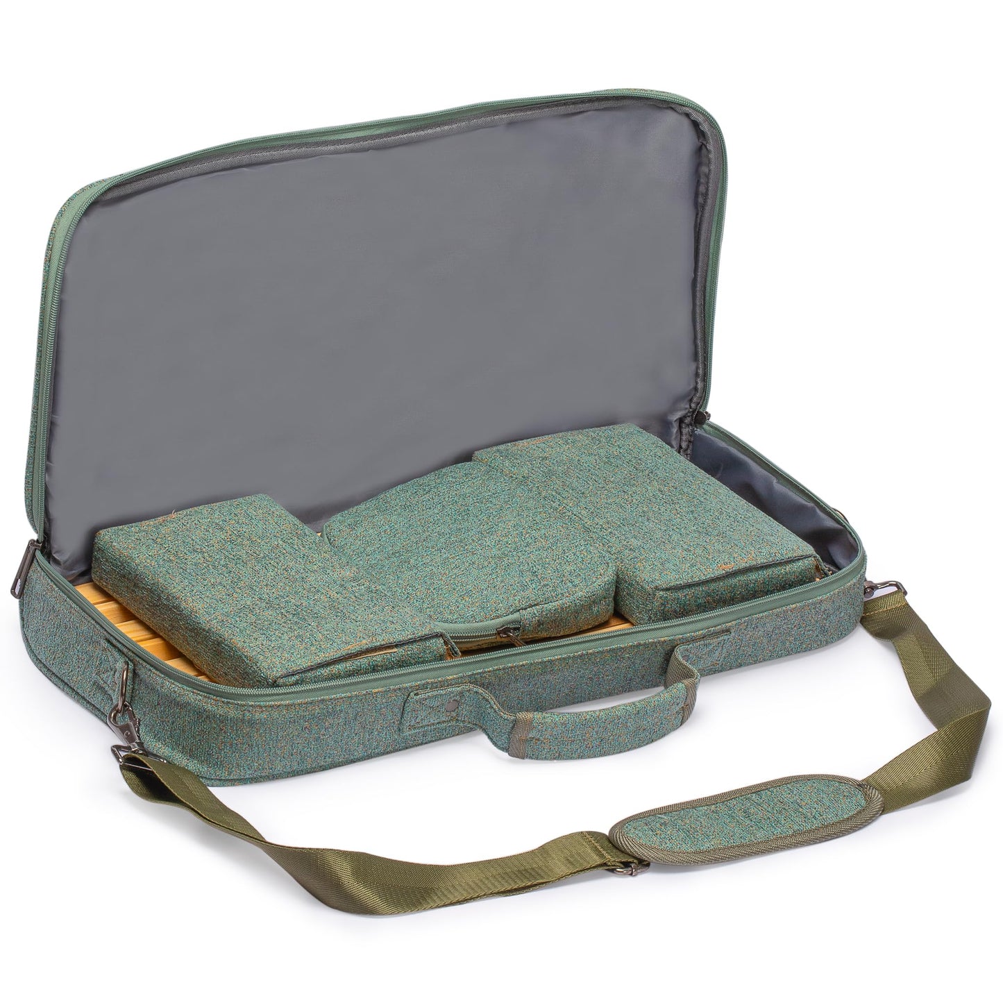 Yellow Mountain Imports American Mahjong Set, Heather With Soft Case - All-In-One Racks With Pushers, Scoring Coins, Dice, And Wind Indicator