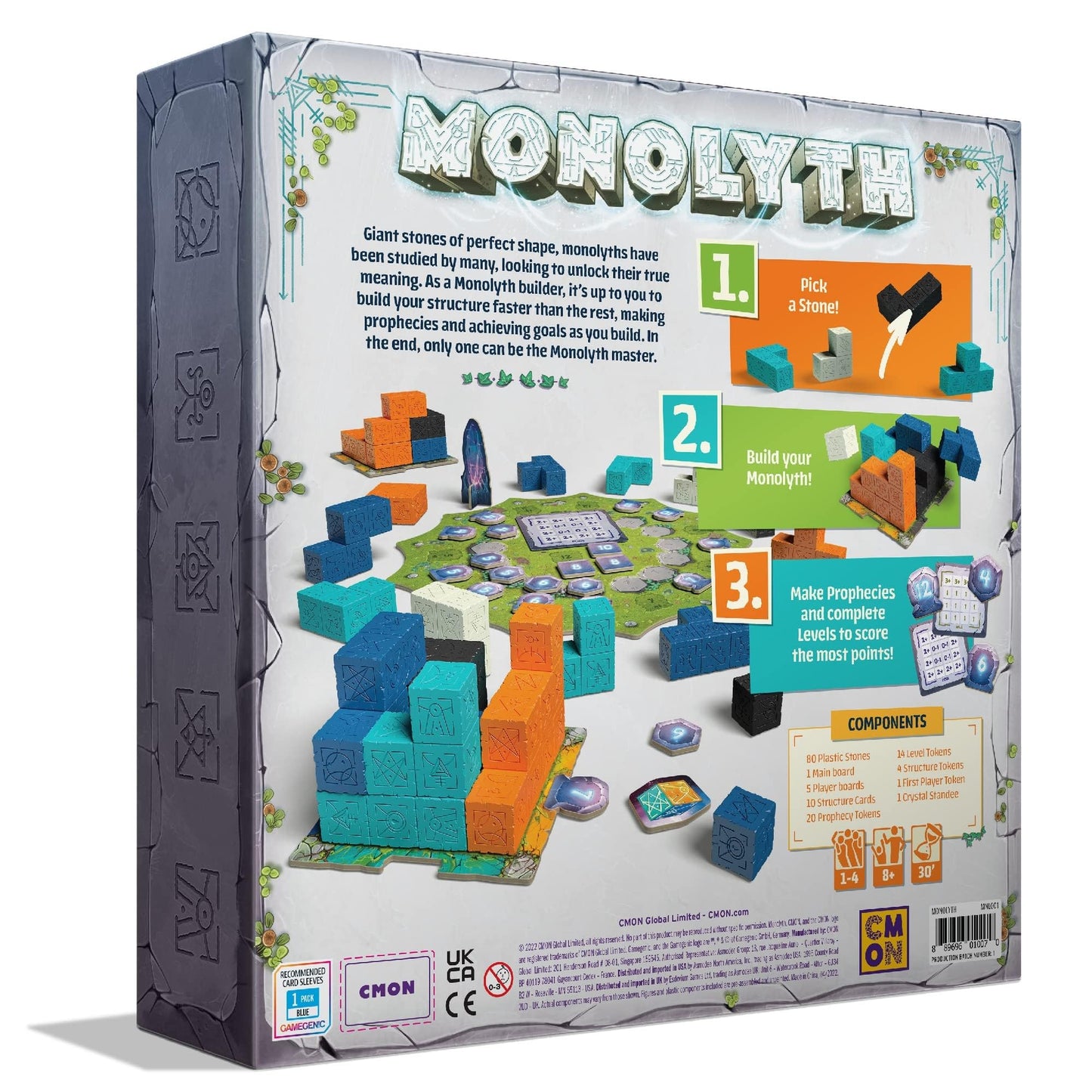 Cmon Monolyth Board Game | Monolith Building Strategy Game | Tactile Puzzle Game | Fun Family Game For Kids And Adults | Ages 8+