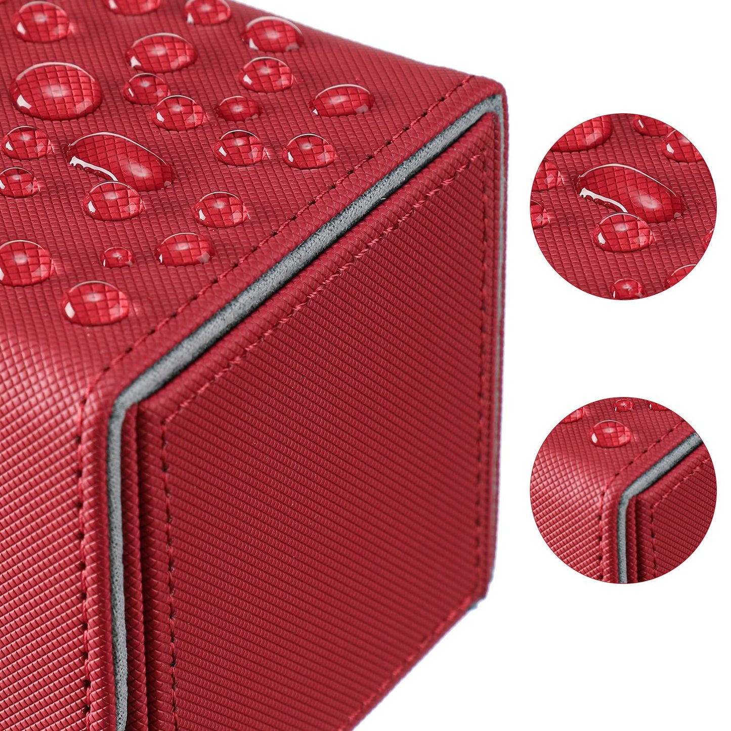 Yookeer 6 Pack Leather Deck Card Boxes 100+ Card Deck Game Box Magnetic Playing Card Deck Card Storage Box For 100 Plus Cards Compatible With Mtg Tcg (White,Black,Red,Yellow,Purple, Horizontal)