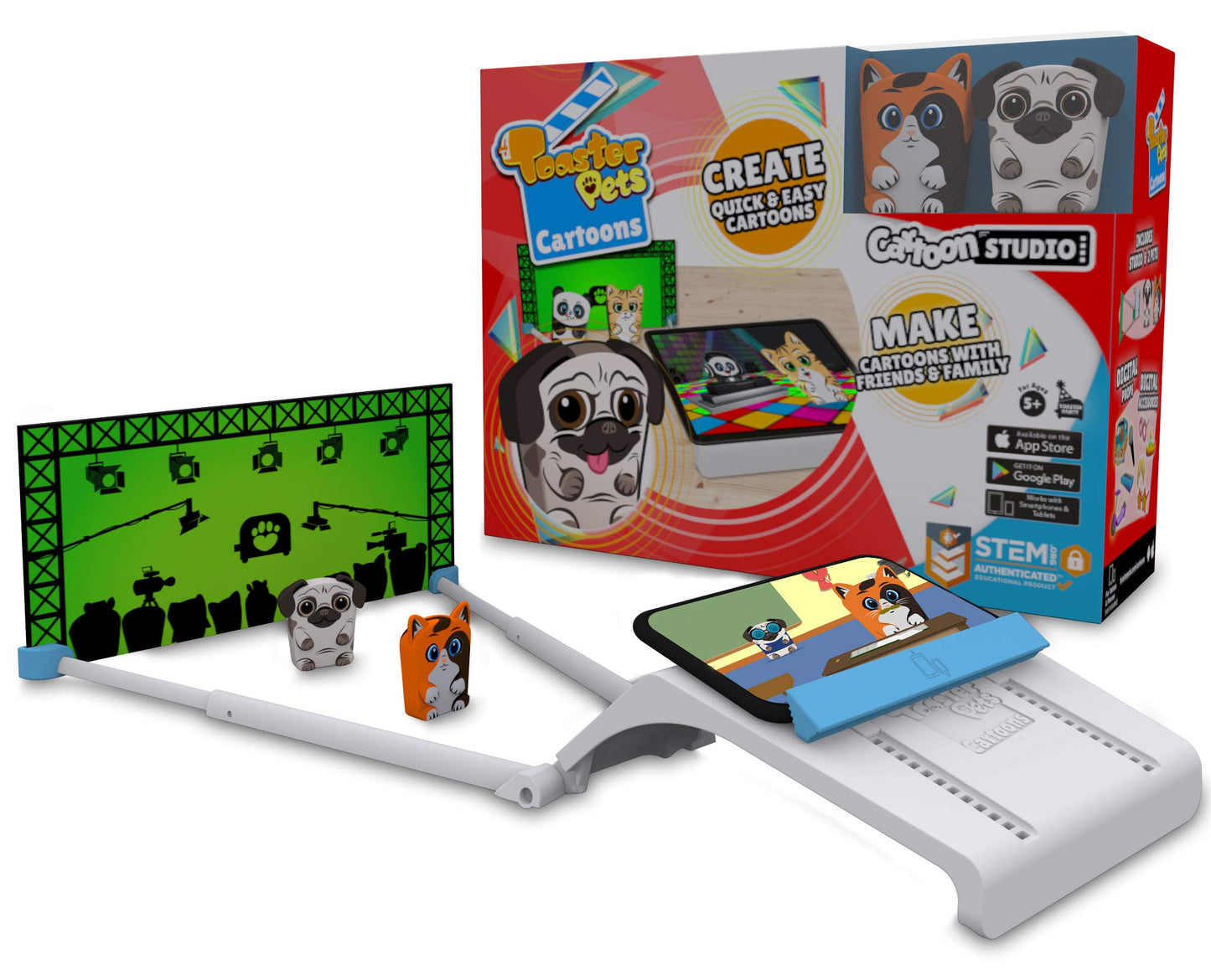 Toaster Pets Cartoons Studio Kit | Quick, Easy And Collaborative Movie Maker Set For Girls And Boys