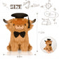 Yzxzm Graduation Highland Cow Stuffed Animal, Graduation Plush Gifts For Class Of 2024 Kindergarten Preschool High School & Coll