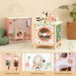 PairPear Wooden Activity Cube - Montessori Toys for Toddlers, Multifunctional Play Center, Early Educational Development, Model U15022