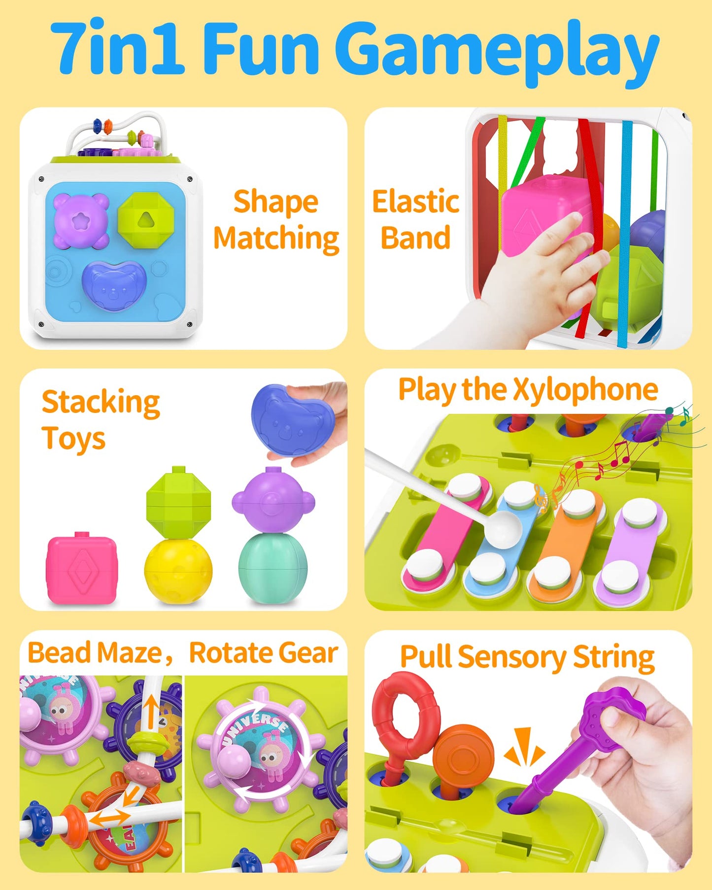 Kecristv Montessori Toys For 1 Year Old Girls Boys, Baby Sorter Toys Learning Activity Cube, 1 Year Old Girl Boy Birthday Gifts,