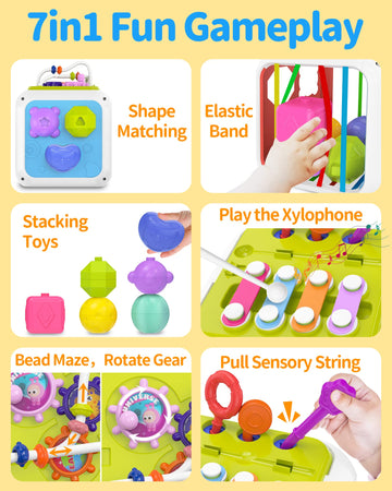 Kecristv Montessori Toys For 1 Year Old Girls Boys, Baby Sorter Toys Learning Activity Cube, 1 Year Old Girl Boy Birthday Gifts,