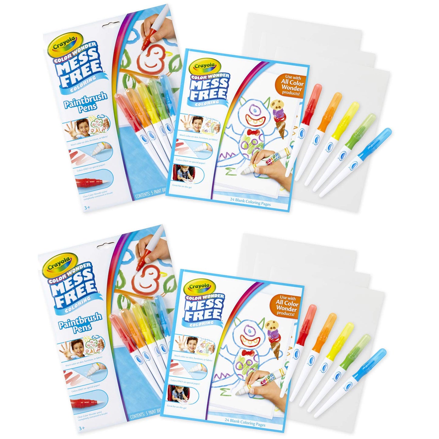 Crayola Color Wonder Mess Free Paintbrush Pens & Paper, 2 Sets