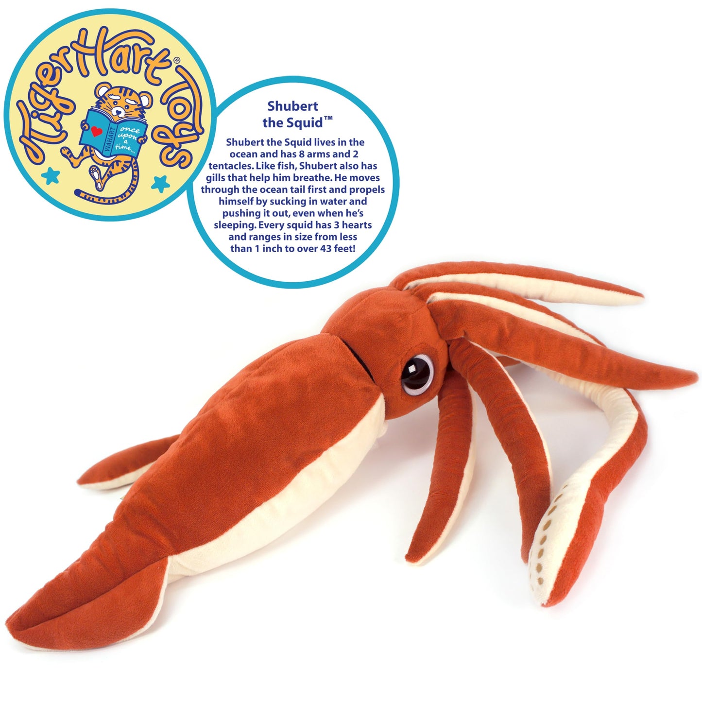 Tigerhart Shubert The Squid - 35 Inch Large Stuffed Animal Squid
