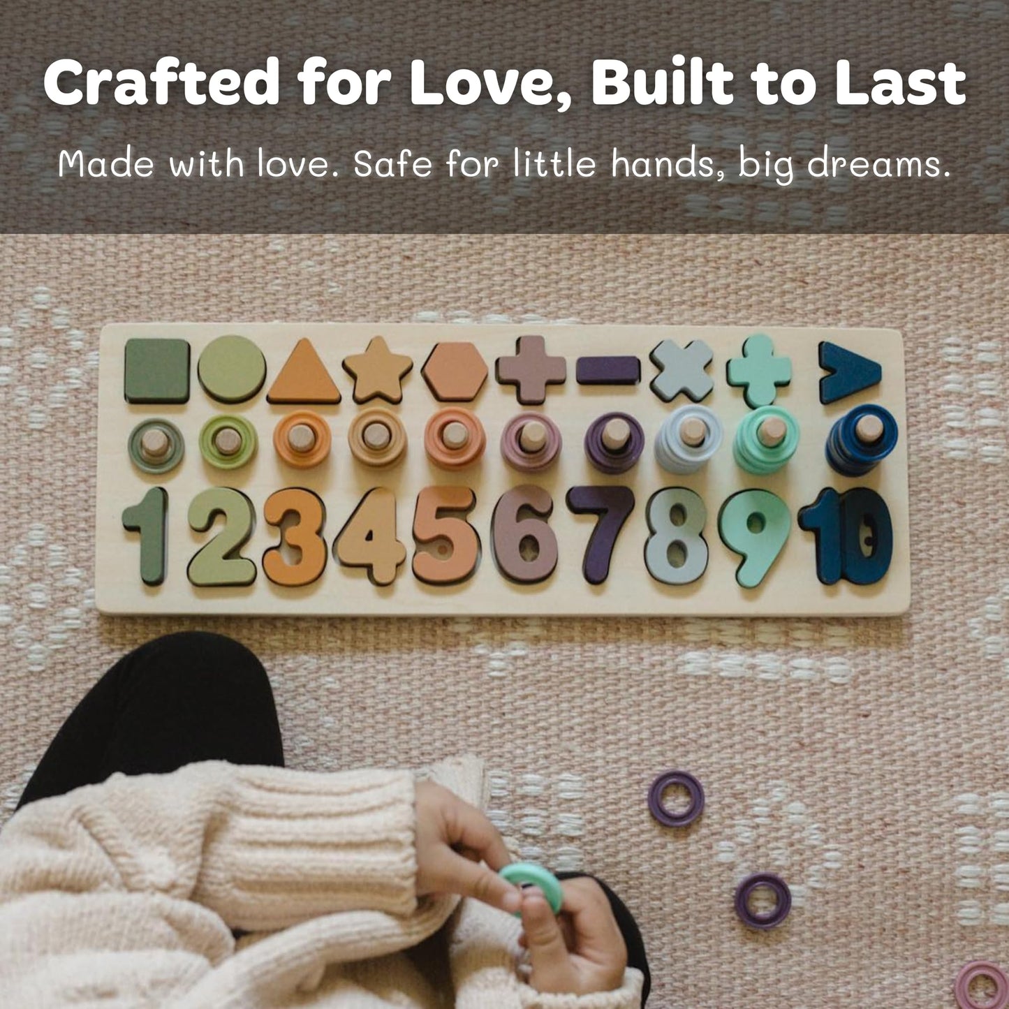 Bekilole Wooden Montessori Toys For Kids Number Puzzles Sorter Counting Shape Stacking Preschool Toys For Boy Girl Toddler Learn