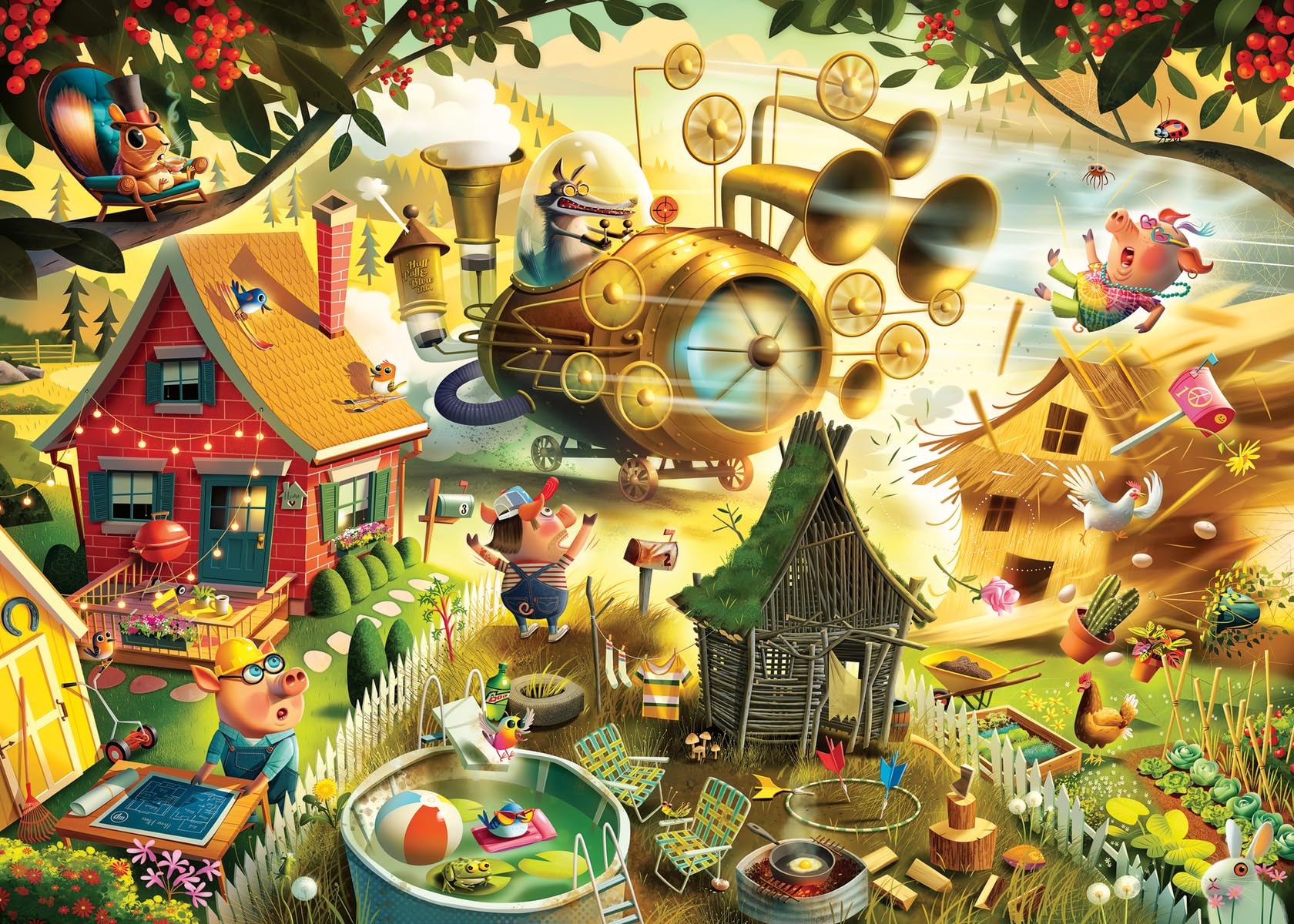 Ravensburger - Look Out Little Pigs - 1000 Piece Jigsaw Puzzle - Stunning Imagery a Classic Children's Tale - Vibrant Colors - Frameable - enhanced Quality - Puzzles for mature-themeds