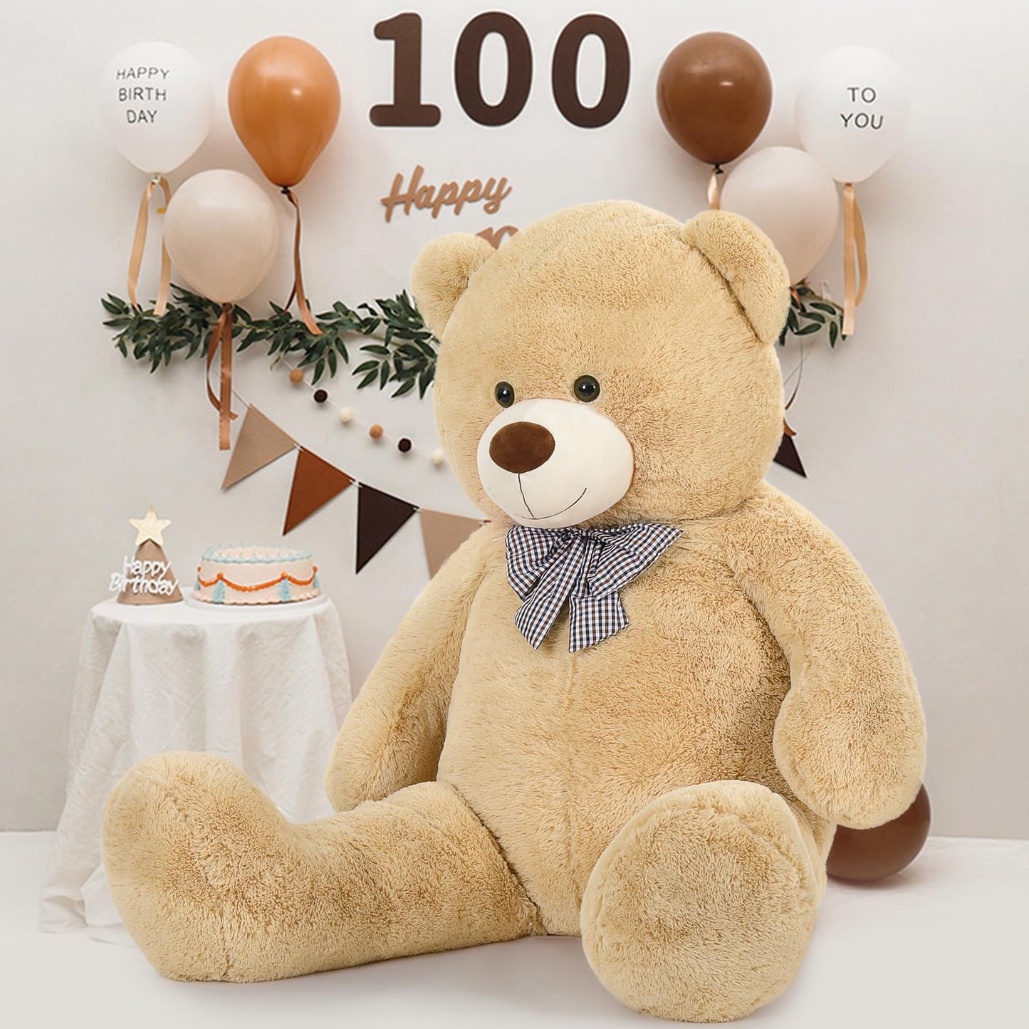 Maogolan Giant Teddy Bear Plush, Life Size Large Teddy Bear Stuffed Animal 5 Feet,Soft And Fluffy Big Teddy Bear Gift For Baby Shower,Christmas,Valentines