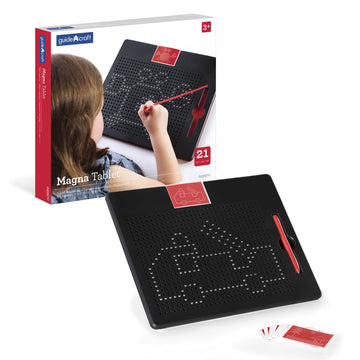 Guidecraft Magna Tablet With 10 Double-Sided Design Cards - Magnetic Drawing Board For Kids, S.T.E.M Learning & Educational Toy 