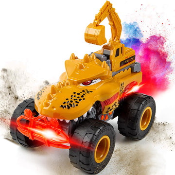 Veslier Dinosaur Monster Truck Toys for Boys Age 3 4 5 6 7 Year Old -Lights & Sounds Large Transportation Truck Toy for Kids Boy