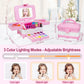 YasinKidz 60 in 1 Kids Makeup Kit, with 3-Color Led Makeup Mirror Real Washable Kids Makeup Sets for Girls 5-8, Perfect Girl Bir