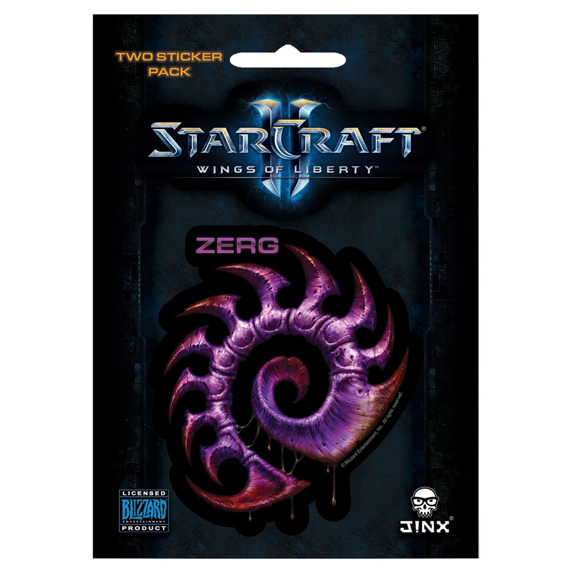 JINX Starcraft II: Wings of Liberty Zerg Sticker, Purple, 2 Multi-Size Stickers
