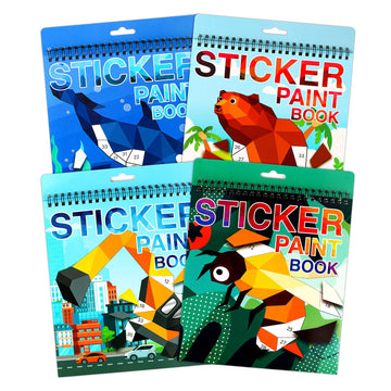 Sticker For Kids Ages 4-8,8-10 Sticker Paint Books, Stickers For Kids Sticker Book For Birthday Party Favor Gift, Car Road Plane Travel Toy Activity Books (Animal+Ocean+Insect+Vehicle)