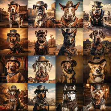 Bgraamiens Puzzle-Wild West Dogs-1000 Pieces Puzzle Fun Dog & Wild West Theme Jigsaw Puzzles For Adults And Kids(Wild West Dogs)