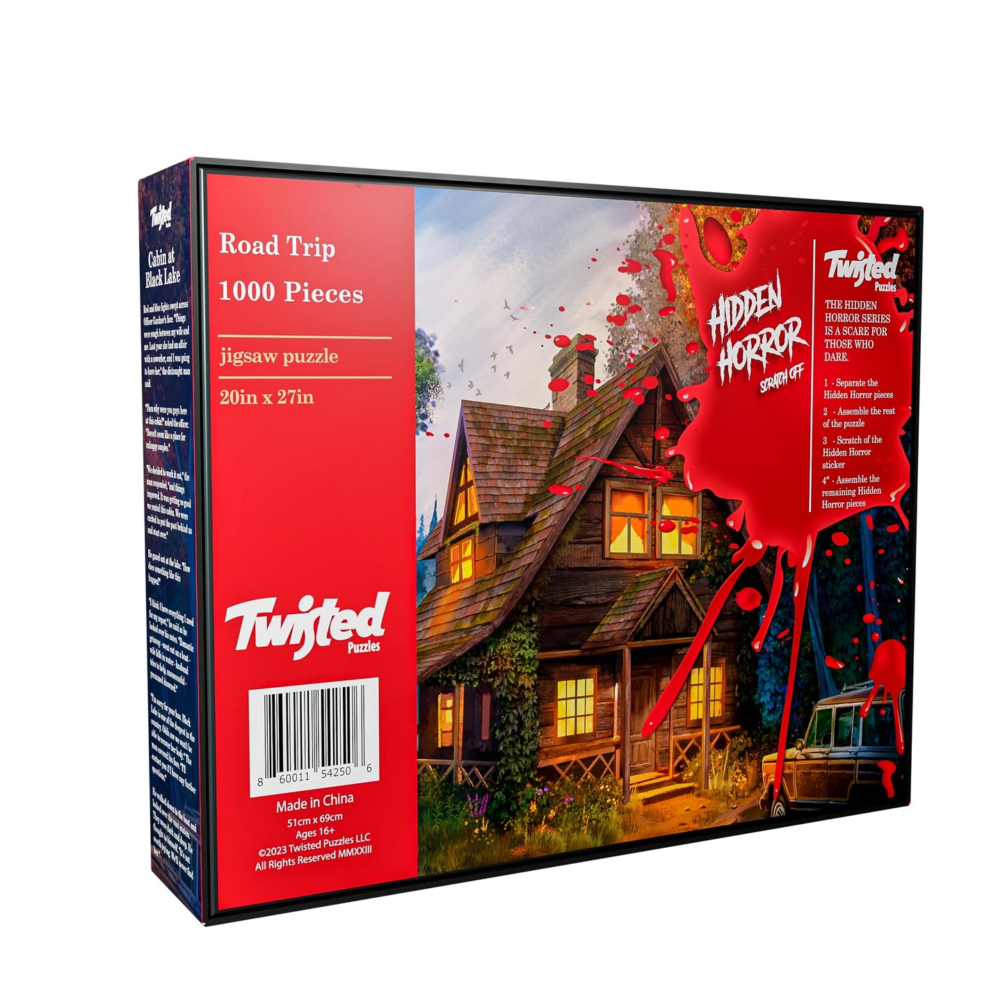 Twisted Puzzles - Hidden Horror Series: Cabin at Black Lake  1000 Piece mature-themed Jigsaw Puzzle  Halloween Puzzle  A Scare for Those Who Dare