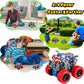 LEFEI Monster Truck Toys - 4 Pack Friction Powered Toy Motorcycle Cars Push and Go Car Truck Playset for Boys Girls Toddler Aged