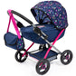 Bayer Design Dolls: Pram Cosy - Blue, Pink, Hearts - Includes Blanket & Shoulder Bag, Fits Dolls Up To 18'', Features Soft Handl