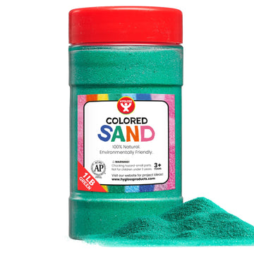 Hygloss Products Colored Play Sand - Assorted Colorful Craft Art Bucket O' Sand, Green, 1 Lb