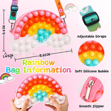 Scione Birthday Gifts For Girls,Valentines Day Gifts For Teens Kids Daughter Sister Her,Pop Purse Fidget Stress Release Toy, Rai