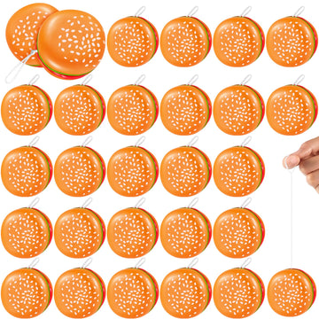 Leitee 50 Pieces Hamburger Yo Yo Toys Plastic Yo Yo Burger Yoyo Party Favors For Boys Girls Adults Birthday Party Favors Classro