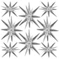 Toniful 8 Pcs Silver Star Foil Balloons Large Star Balloons Silver Explosion Star Mylar Balloons For Party Backdrop Christmas Ne