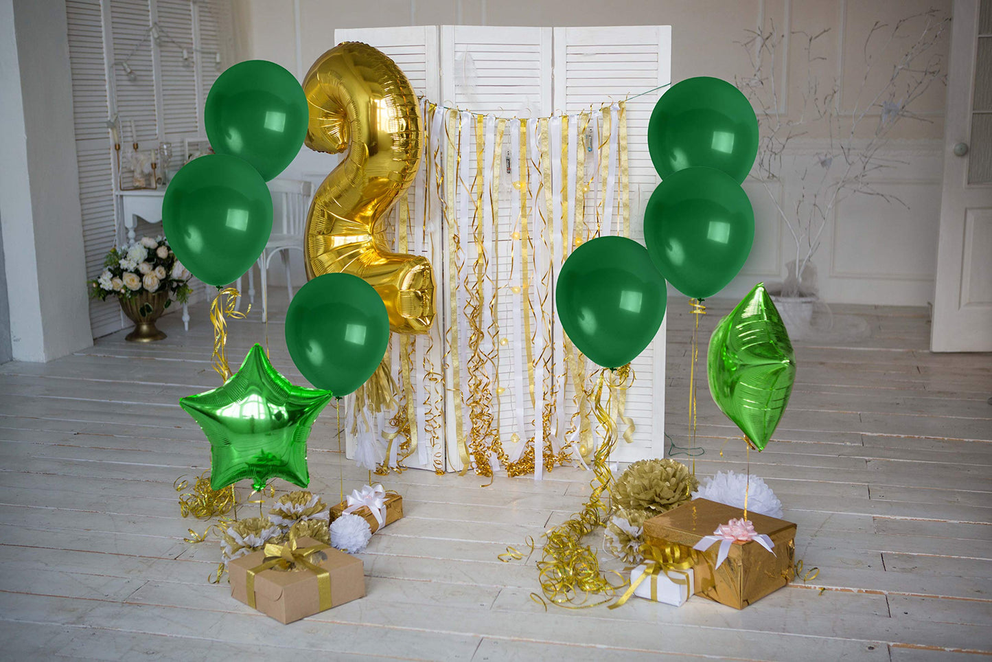 Treasures Gifted Matte Pine Green Balloons - Dark Green Balloons - Emerald Green Balloons - Latex Balloons 12 Inch, Hunter Green