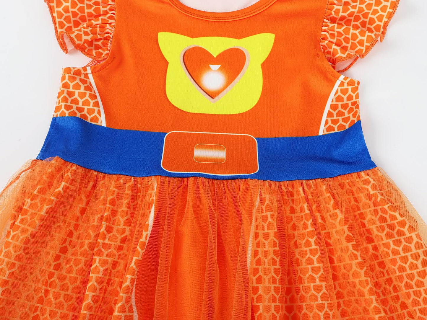 Marendyee Kitties Costume for Girls Kids Halloween Cosplay Outfit Tulle Mesh Dress Flutter Sleeve