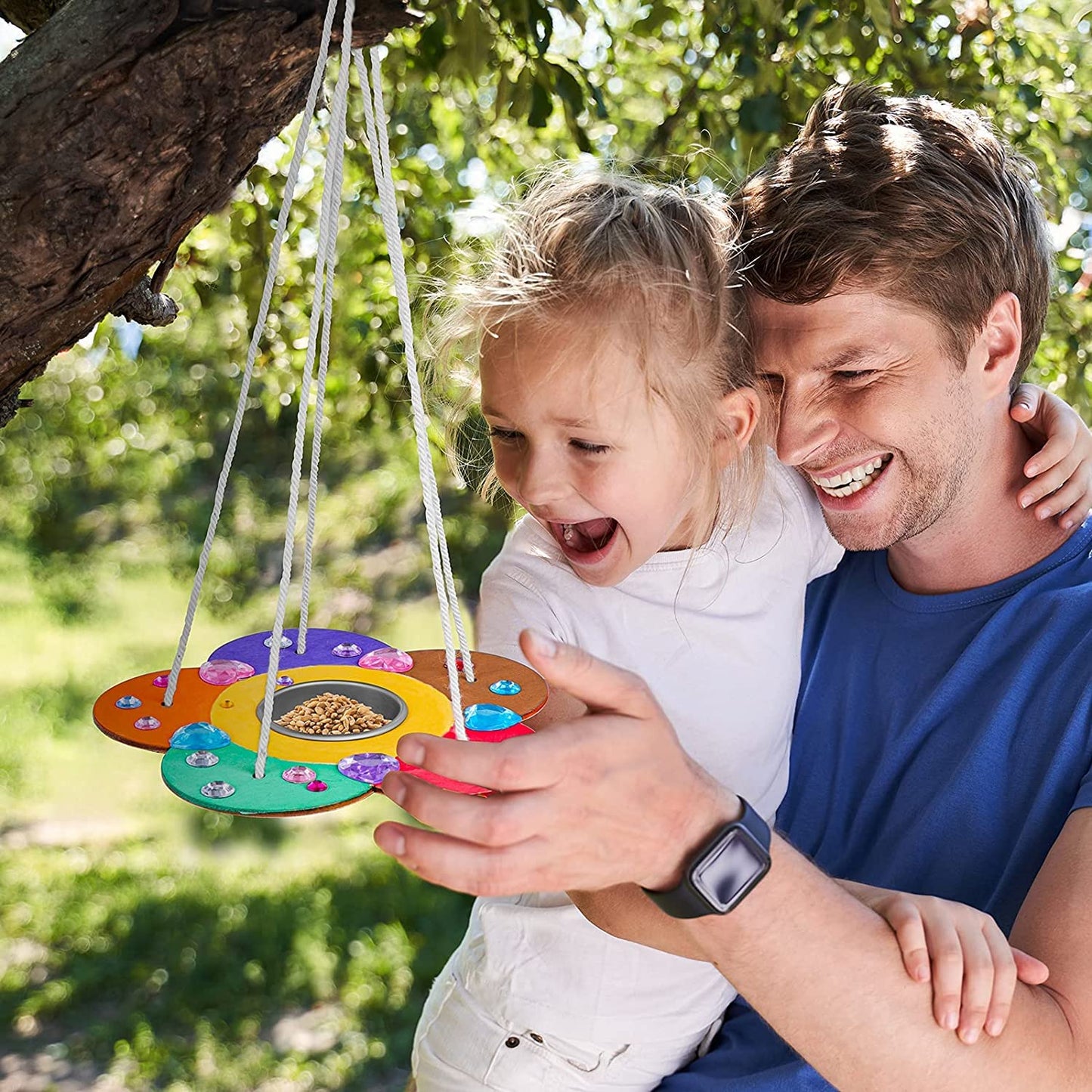 Kids Arts and Crafts Bird Feeders for Outside, 2-Pack DIY Wooden Paint Kits Outdoor Toys for Boys & Girls Age 3-5 4-8 8-12