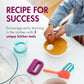 Boon Intro Toddler Food Prep Set - Kids' Kitchen Tools - 5 Unique Toddler Kitchen Accessories Includes Spatula, Egg Cracker, Cho