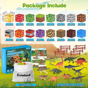 Cuteland Magnetic Blocks 216Pcs Volcano Style, Magnetic Building Blocks For Boys 6-8,Toys Gift For 6+ Year Old Kids, Constructio