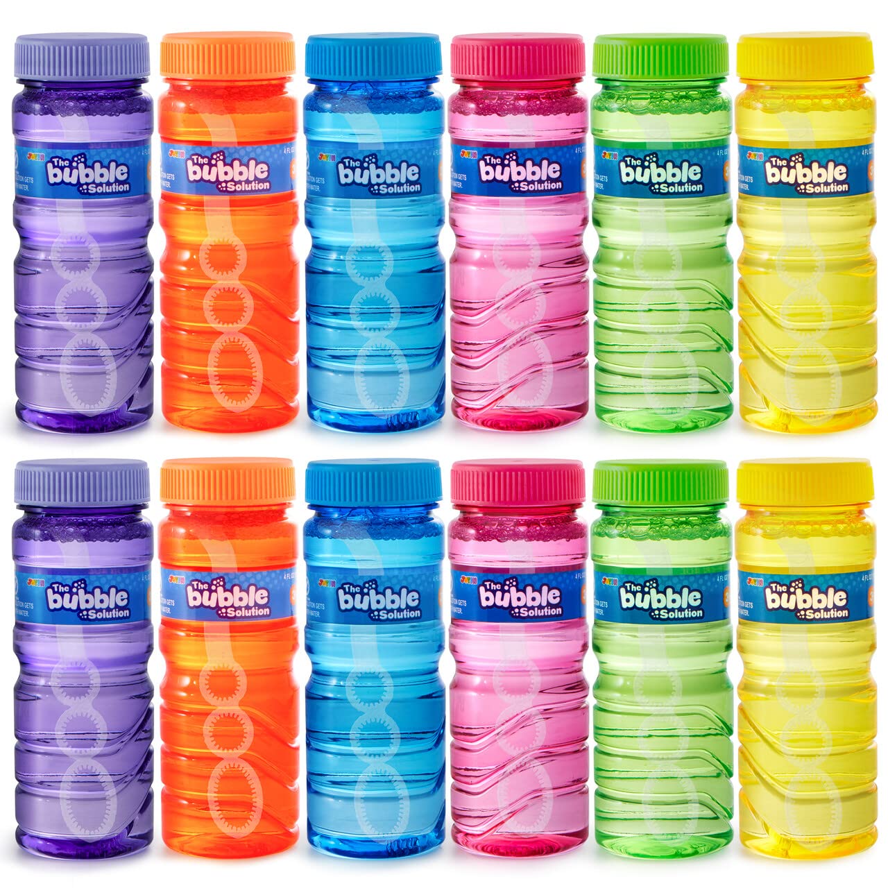 Joyin 24 Pcs Bubble Bottles With Wand Assortment For Kids, 4Oz Blow Bubbles Solution Novelty Summer Toy, Party Favors, Birthday, Outdoor & Indoor Activity