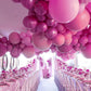 PartyWoo Magenta Balloons - 140 pcs Rubber Balloons in 5-18 Inch Sizes for Party Decorations, Multi-1901