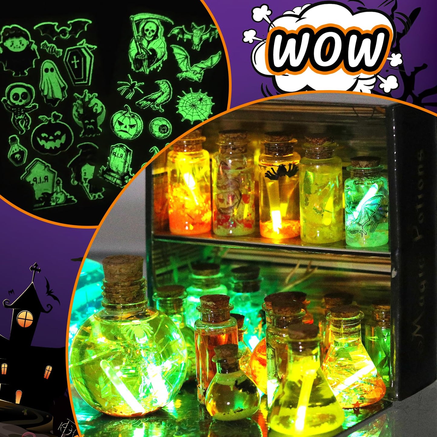 Ldomet Magic Potions Craft Kit For Kids - Mix 20 Glow Witch Potion Bottles, Fairy Magic Potions Making Kit - Christmas Decoratio