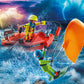 Playmobil Kitesurfer Rescue Set with Speedboat, One Size, Colourful, Model 70144, Plastic