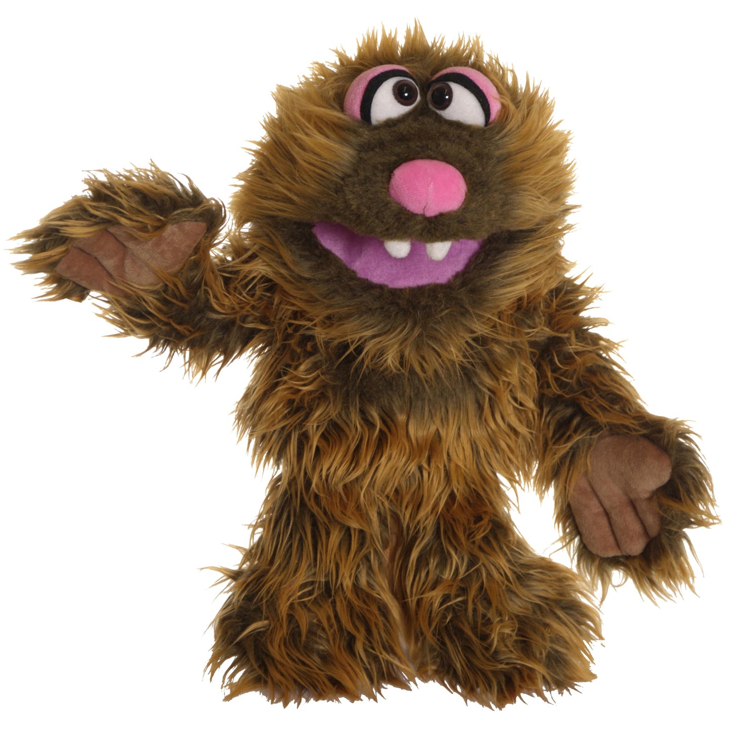 Living Puppets 12-Inch Plush Friendly Brown Monster Hand Puppet - Fine European Design, Ultra-Soft And Cuddly, Promotes Child De