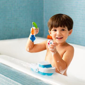 Munchkin® Deep Sea Fishin'™ Toddler Bath Toy And Game With Magnetic Fish, Boat, And Rod