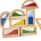 Guidecraft Rainbow Blocks - Sand: Wooden Sensory Building Toy, Skills Building Stacking Blocks For Kids, Multi-Colored Sensory B