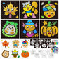 Cinrobiye 24 Set Thankgiving Fall Foil Art Craft Kits DIY Leaves Animals Painting Kits Art Paper Coloring Activity for Autumn Cl