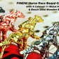 Fineni Horse Racing Game For Adults, Horse Race Board Game With 11 Luxurious Metal Horses (Gold, Silver, Black, Rose Gold), 22” Beech Wood Horse Race Game Board, Dice & Gold Card Included (Beech)