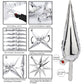 Novwang 75 Pcs Explosion Star Foil Balloons 12 Point Silver Starburst Cone Mylar Balloons For Party Supplies Christmas Birthday Wedding Baby Shower Photo Booth (Silver)