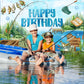 Avezano Gone Fishing Banner Gone Fishing Happy Birthday Backdrop Fishing Theme Background for Kids Men Birthday Party Kids Fishi
