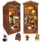 Book Nook Kit - Diy Miniature Model Wooden Dollhouse Booknook With Led Light For Adults Teen, Building Mini Puzzle Toy Bookends 
