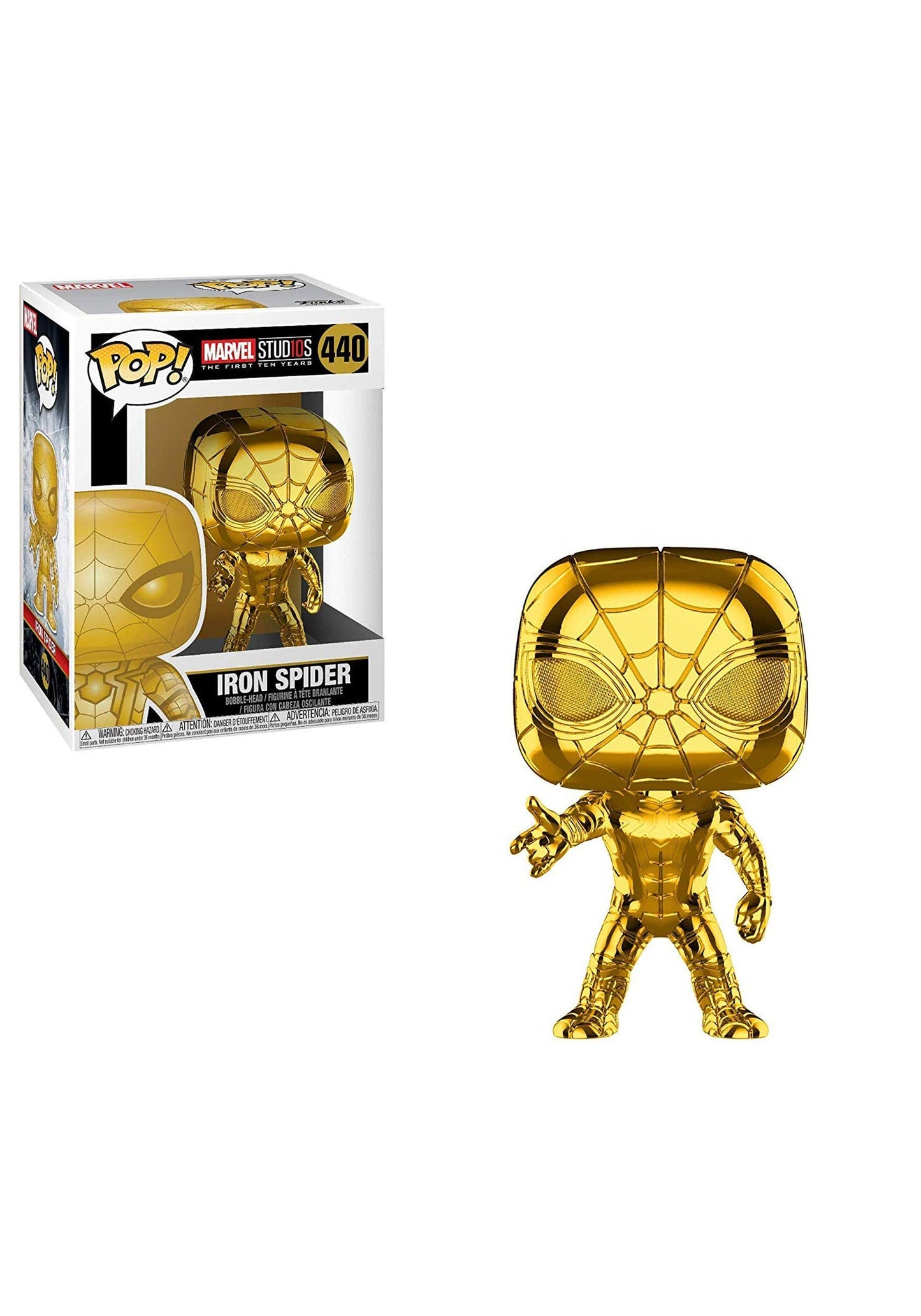 Funko Pop! Marvel Iron Spider (Chrome) Figure, Multicolor, Model 38482, Collectible Toy