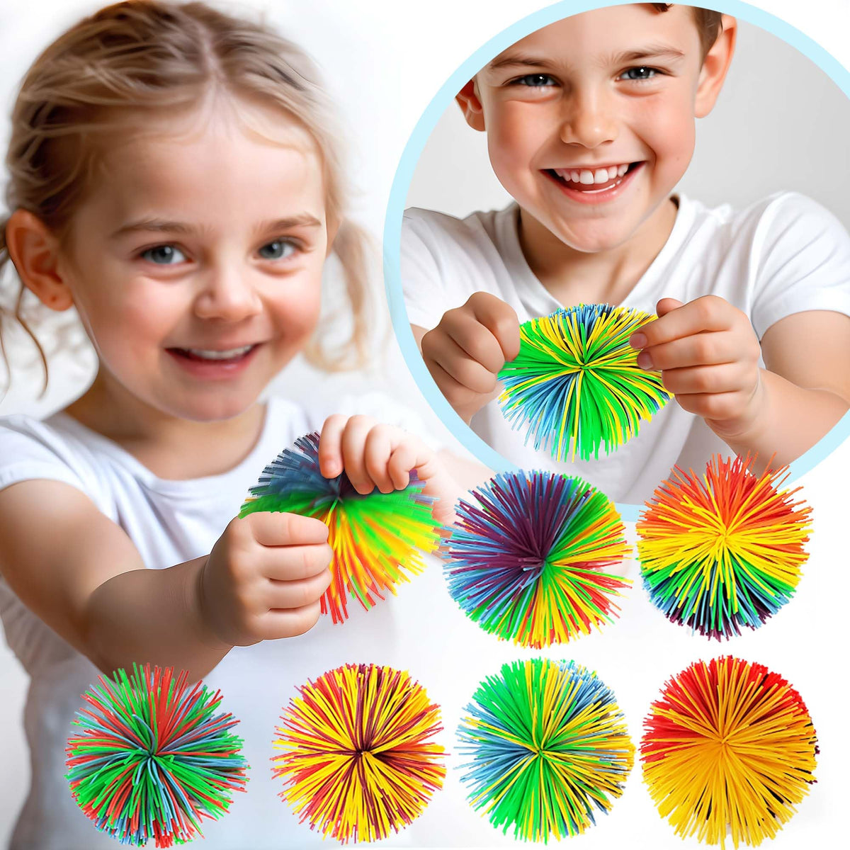 Stringy Raman Toy Glow Fever 12Pcs Monkey Stringy Balls, 2.75Inch, Fidget Toys Sensory S ...